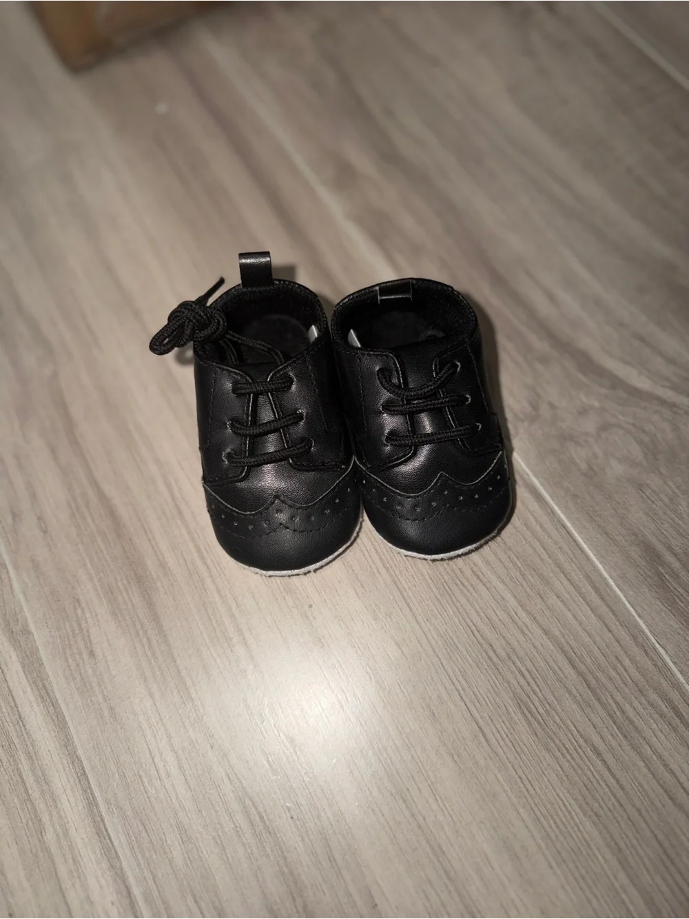 Little Treasures 0-6 months Baby Black Classic Oxford Shoes